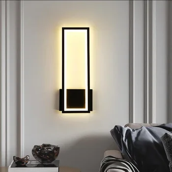 Минималистичные настенные светильники Гостиная, Прикроватная тумбочка для спальни, настенный светильник AC90V-260V, внутренняя черно-белая лампа, светильник для прохода в коридоре