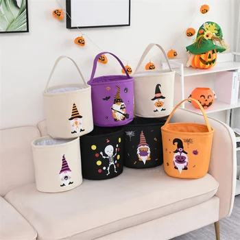 12 цветов, Забавная детская сумка для конфет на Хэллоуин, Тыквенное ведерко для конфет, корзина для покупок, реквизит для украшения Хэллоуина 2022, Новая милая сумка