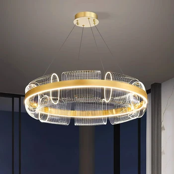 Современные потолочные люстры для столовой, подвесной светильник, подвесные светильники для внутреннего освещения гостиной