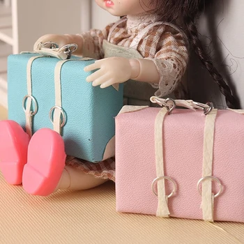 Миниатюрный кукольный домик 1: 12, чемодан, портфель, Сумочка, Винтажный чемодан, модель Кукольного домика, Декор для кухни, Игрушки, Аксессуары для кукольного домика