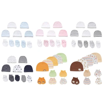 Зимняя шапка, Перчатки, Комплект без царапин, Шапки, Варежки для младенцев, малышей, новорожденных H37A