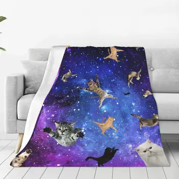 Космические Коты 584 Одеяло-покрывало на кровать Аниме-покрывала согревают