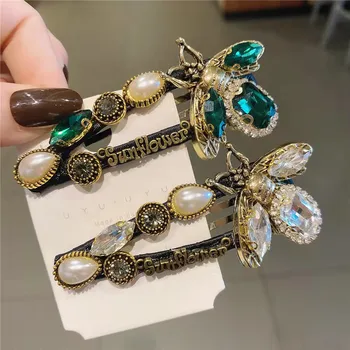 Корейские Роскошные Модные Украшения на шпильке с кристаллами Пчелиного Жемчуга для женщин Lady