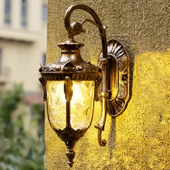Уличный настенный светильник в европейском стиле, внутренний и наружный Водонепроницаемый светодиодный настенный светильник, простая дверь в коридор, Балкон, Вилла, Садовая лампа