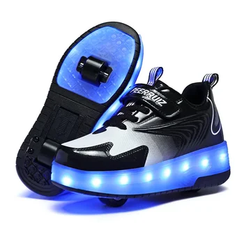 Детская обувь на роликах, Съемные колесные фонари, Обувь для роликовых коньков, Повседневные кроссовки для мальчиков и девочек, USB-зарядка, Светодиодная вспышка, Детская спортивная обувь