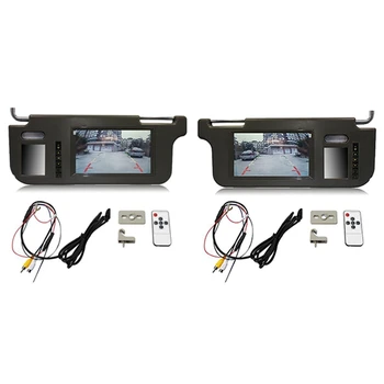 7-дюймовый черный автомобильный Левый Солнцезащитный козырек Экран зеркала заднего вида ЖК-монитор 2-канальные видеозаписи