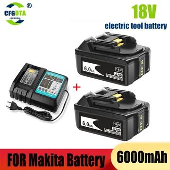 100% BL1860 Аккумуляторная Батарея 18V 6000mAh Литий-ионная для Makita 18v Аккумулятор BL1840 BL1850 BL1830 BL1860B LXT 400 + Зарядное устройство