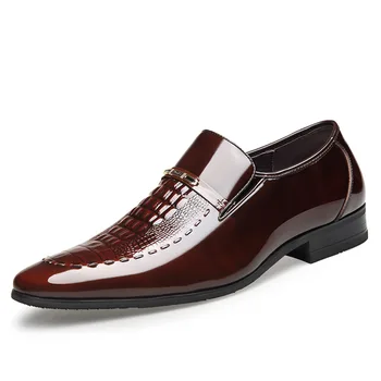 Мужская кожаная обувь с роскошным рисунком крокодиловой кожи, мужская деловая модельная обувь, Повседневная светская обувь, Мужская свадебная обувь Zapatos Hombre